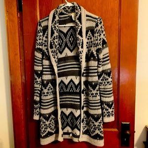 Design History NY long patterned knit cardigan